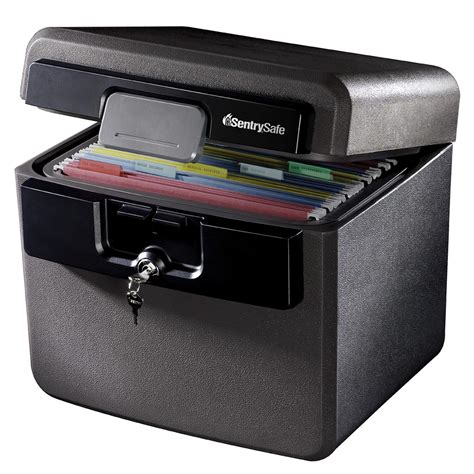 SentrySafe Black Fireproof Document Box with Key 